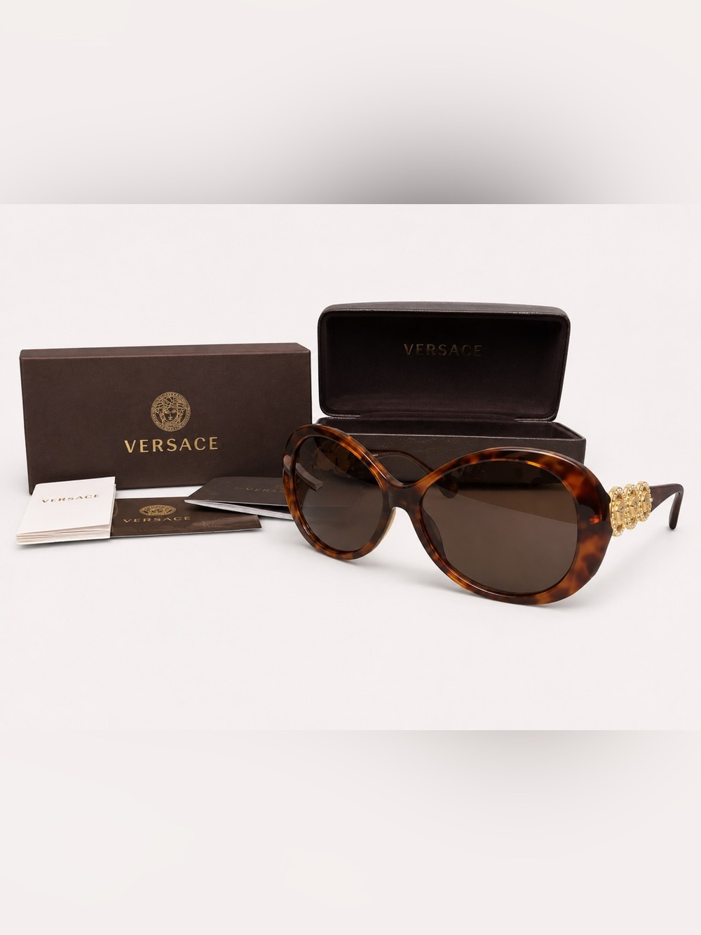 Versace Women's Tortoiseshell Round Oversized Sunglasses - Brown Gradient